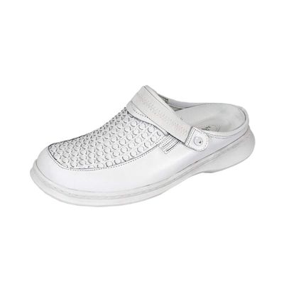 24 Hour Comfort Marcy (0022) Women's Wide Width Decorative Pattern Upper Clogs White 5