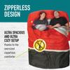 Sierra Designs Frontcountry Bed: Zipperless 20 Degree Synthetic Queen Double Sleeping Bag, Red/Black view 3