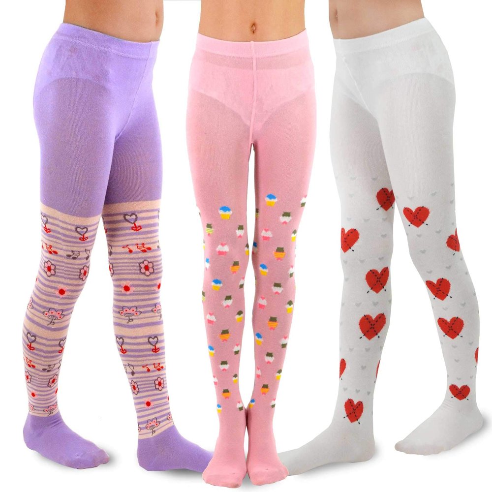 TeeHee Little Girls and Toddlers Fashion Tights 3 Pair Pack (12-18 Months, Ice Cream)