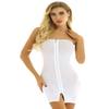 Agoky Women's Sexy Mesh See Through Mini Tube Dress Nightclub Bodycon Chemise Dresses Type B White One Size view 2