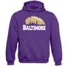 Xtreme Apparrel Baltimore Football Skyline Men's Fan Hoodie Sweatshirt (Purple Hoodie, 3XL) view 1