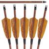 Obert 12Pcs 30 Inch Archery Carbon Arrows for Recurve Bow Compoundbow Spine400/500 with 4" Feathers Fletching & Screw-in Arrow Tips Wood Grain Shaft (Spine500) view 2