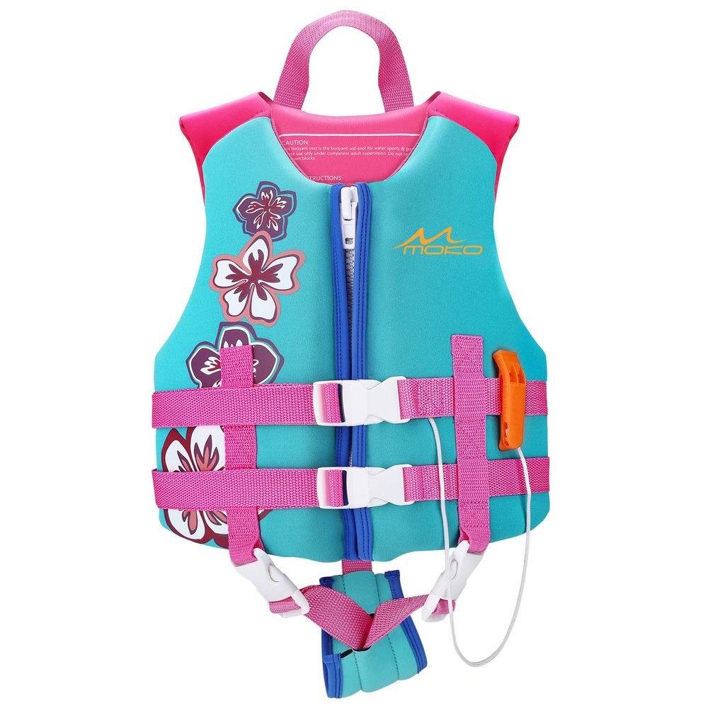 MoKo Swimming Vest for Kids 27-46 lbs, Clearance Children Swim Vests Water Activity Equipment Cute Pattern Watersports Swimming Device for Toddlers Boys Girls, M Size - Lake Blue