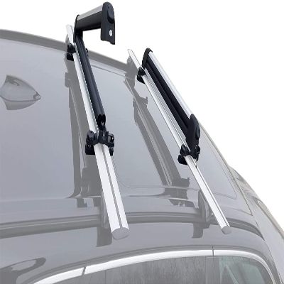 BRIGHTLINES Improved Universal Ski Snowboard Racks Carriers 2pcs Mount on Vehicle top Cross Bars (Up to 4 Skis or 2 Snowboards)