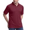 TIHEEN Mens Polo Shirts Short Sleeve,Performance Golf Shirts,Wine Red,XL view 2