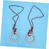 LIOOBO Wooden Gymnastic Rings with Adjustable Straps Exercise Rings for Kids Training Workout Strength Training Fitness Outdoor Backyard Play view 3