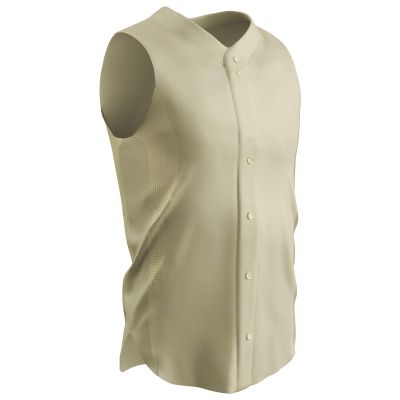 Champro Reliever Full Button Sleeveless Baseball Jersey, Adult Medium, Natural