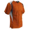 Champro Bull Pen Full Button Polyester Baseball Jersey, Youth Large, Orange,White,Graphite view 1