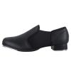 Linodes Unisex PU Leather Slip On Tap Shoe Dance Shoes for Women and Men's Dance Shoes-Black-4.5M view 2