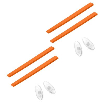 SAUCER Replacement Nose Pieces Pads & Earsocks Temple Sleeve Rubber Kit for Oakley Square Wire 2 (2014) OO4075 | W Square Wire Sunglass - Orange + Orange