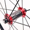 Bicycle Wheelset 700C for Road Bike Double Wall Alloy Rims C/V Brake 8-11 Speed Carbon Fiber Card Hub 6 Sealed Bearing QR 1545g (Size : Red) view 4