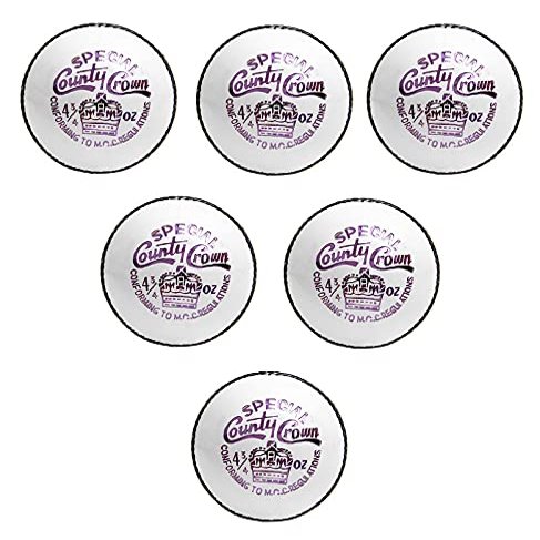 CW Special County Crown Women Cricket Leather Ball Hand Stitched 145gm Approx (Set of 6)