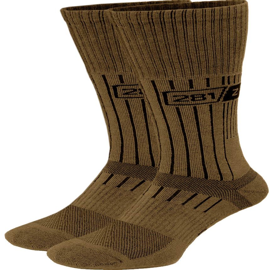 281Z Army Demi Season Breathable Over The Calf Uniform Boot Socks (Coyote Brown)(X-Small 2 Pairs Pack)