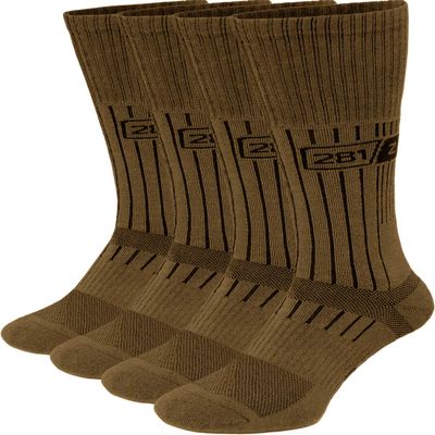 281Z Army Demi Season Breathable Over The Calf Uniform Boot Socks (Coyote Brown)(Small 4 Pairs Pack)