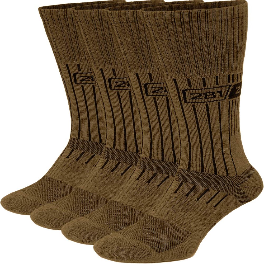 281Z Army Demi Season Breathable Over The Calf Uniform Boot Socks (Coyote Brown)(Small 4 Pairs Pack)