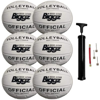 Biggz (6 Pack) Volleyballs - Soft Touch Leather - Indoor/Outdoor