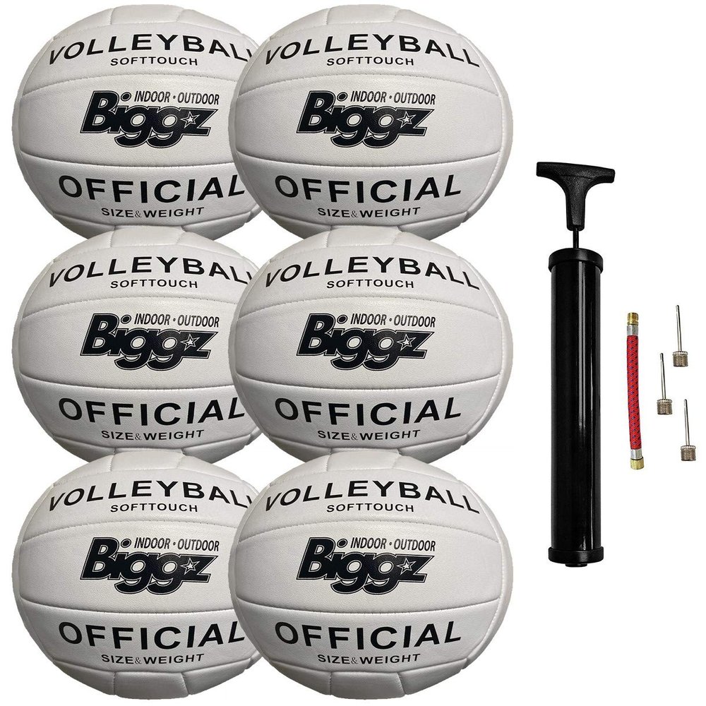 Biggz (6 Pack) Volleyballs - Soft Touch Leather - Indoor/Outdoor