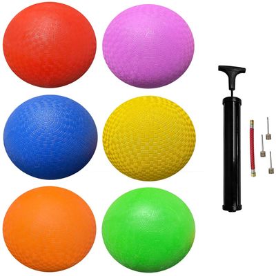 Biggz Rubber Kick Balls 8.5 inch Playground Balls for Kids and Adults - Official Size for Dodge Ball - Available Packs of 6, 12, 48 (8.5" Diameter, Pack of 6)