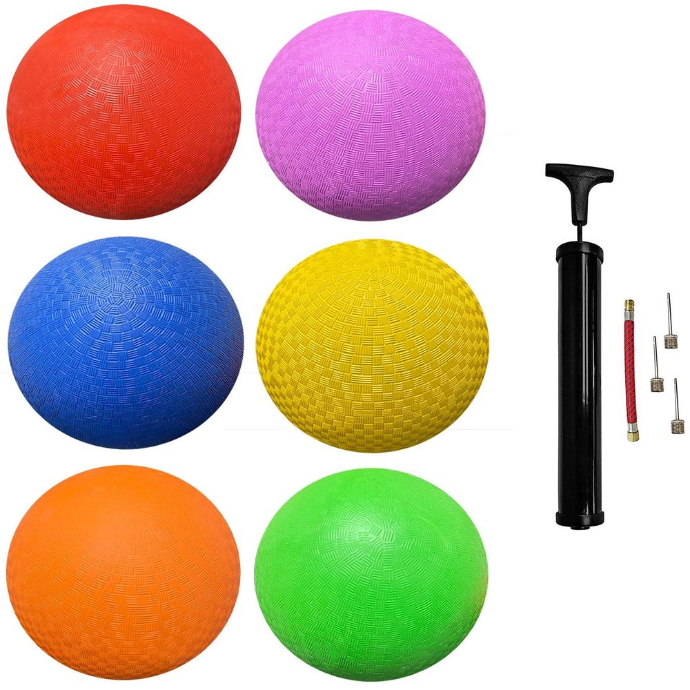 Biggz Rubber Kick Balls 8.5 inch Playground Balls for Kids and Adults - Official Size for Dodge Ball - Available Packs of 6, 12, 48 (8.5" Diameter, Pack of 6)