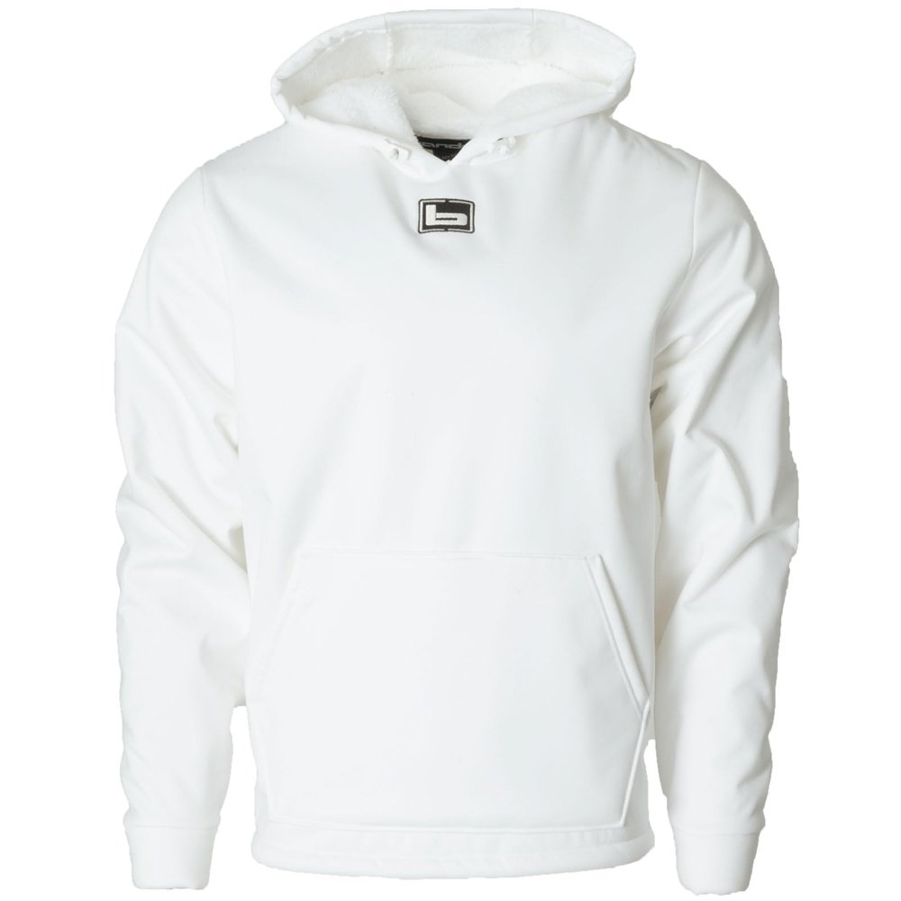 Banded Men's Atchafalaya Pullover | Q.W.A.S. Windproof Soft-Shell Hunting Hoodie with Coral Fleece Lining & Tri-Adjust Hood, White, 3X-Large