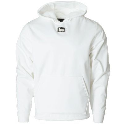 Banded Men's Atchafalaya Pullover | Q.W.A.S. Windproof Soft-Shell Hunting Hoodie with Coral Fleece Lining & Tri-Adjust Hood, White, X-Large