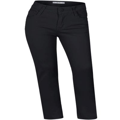 2LUV Girl's Youth Stretchy 5 Pocket Straight Uniform Pants w/Adjust Waist Band Big Kids Toddler Boys Girls School Child Black 8