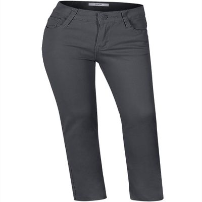 2LUV Girl's Youth Stretchy 5 Pocket Straight Uniform Pants w/Adjust Waist Band Big Kids Toddler Boys Girls School Child Dark Grey 12