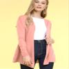 LL WSK2294 Women's Casual Soft Drape Open Front Fall Duster Lightweight Long Sleeve Cardigan S Indian_Pink view 2
