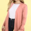 LL WSK2294 Women's Casual Soft Drape Open Front Fall Duster Lightweight Long Sleeve Cardigan S Indian_Pink view 4