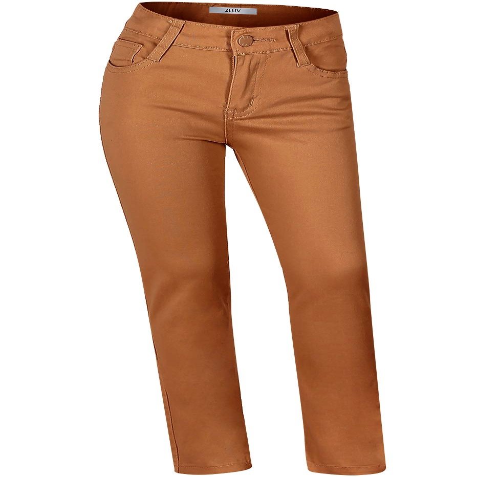 2LUV Girl's Youth Stretchy 5 Pocket Straight Color Pants w/Adjust Waist Band Big Kids Toddler Boys Girls School Child Mustard 4