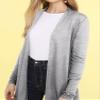 LL WSK2294 Women's Casual Soft Drape Open Front Fall Duster Lightweight Long Sleeve Cardigan M Heather_Grey view 4