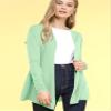 LL WSK2294 Women's Casual Soft Drape Open Front Fall Duster Lightweight Long Sleeve Cardigan M Mint view 2