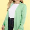 LL WSK2294 Women's Casual Soft Drape Open Front Fall Duster Lightweight Long Sleeve Cardigan M Mint view 4