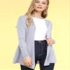LL WSK2294 Women's Casual Soft Drape Open Front Fall Duster Lightweight Long Sleeve Cardigan M Grey view 2