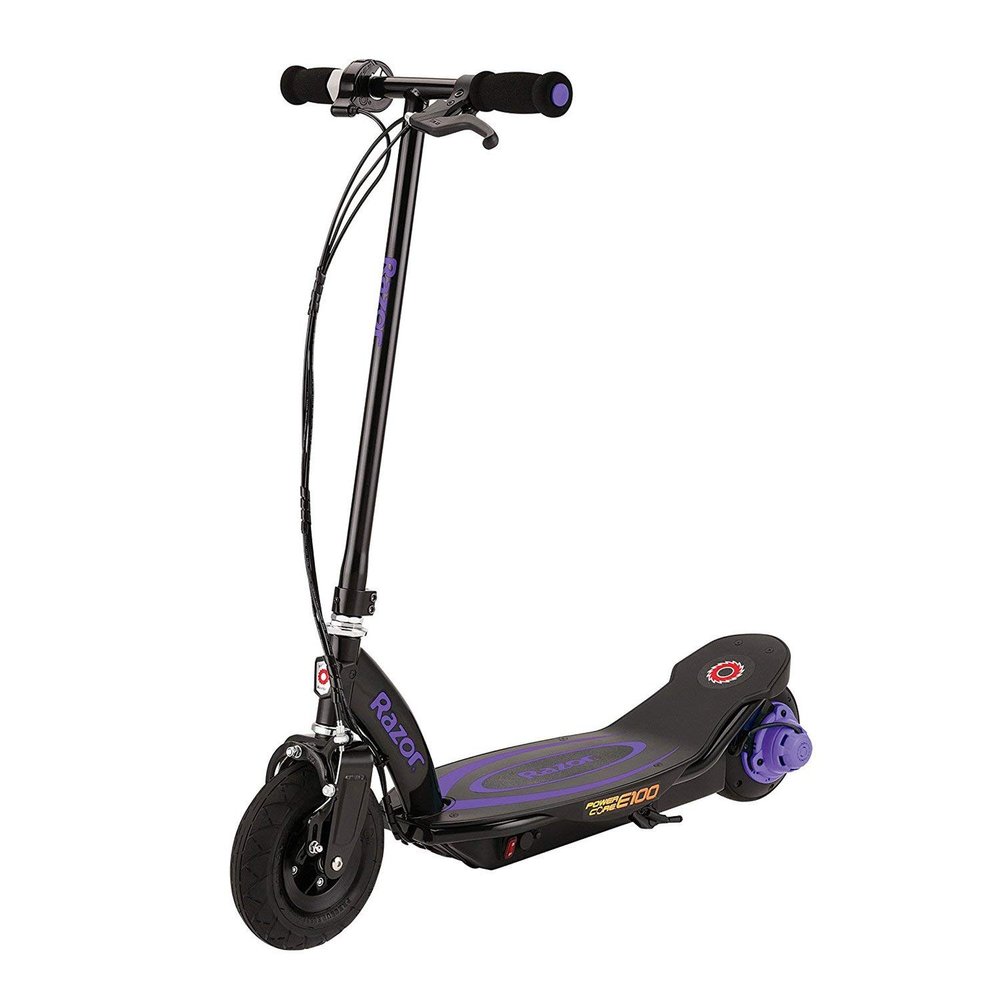 Razor Power Core E100 Electric Scooter - Black Deck - Purple - FFP