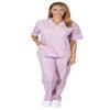 M&M Scrubs Women's Solid V-Neck Scrub Set Medical Scrub Tops and Pants (5X-Large, Lilac) view 1