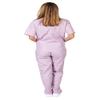 M&M Scrubs Women's Solid V-Neck Scrub Set Medical Scrub Tops and Pants (5X-Large, Lilac) view 2