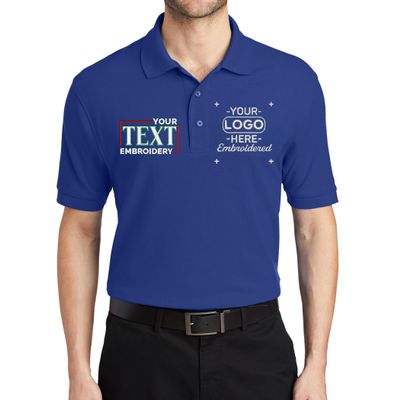 Custom Embroidered Polo Shirts for Men Personalized Embroidery Text Logo Name Company Royal