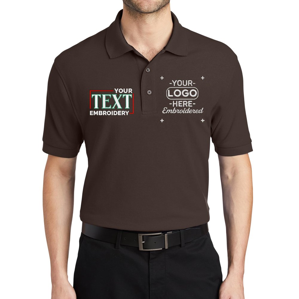 Custom Embroidered Polo Shirts for Men Personalized Embroidery Text Logo Name Company