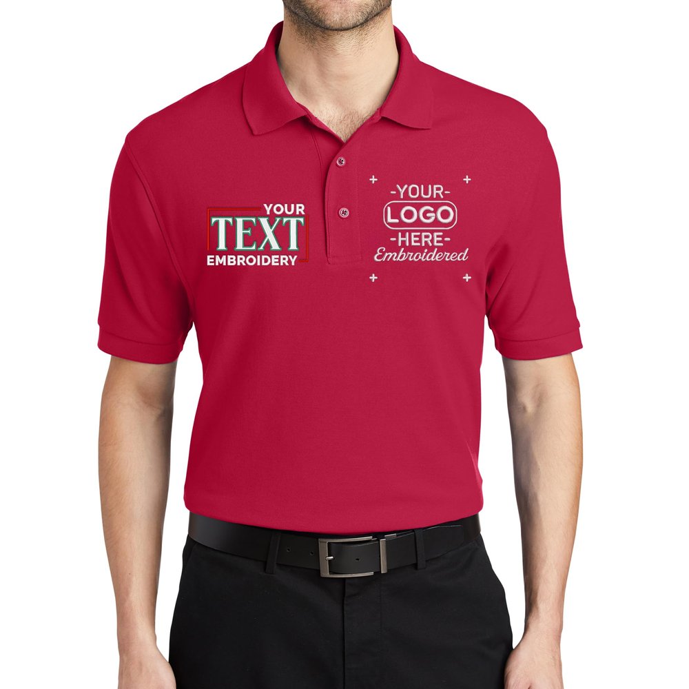 Custom Embroidered Polo Shirts for Men Personalized Embroidery Text Logo Name Company