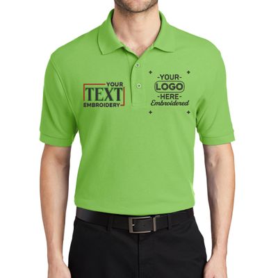 Custom Embroidered Polo Shirts for Men Personalized Embroidery Text Logo Name Company Lime