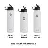 Hydro Flask 32 oz Wide Mouth Straw Lid White view 3