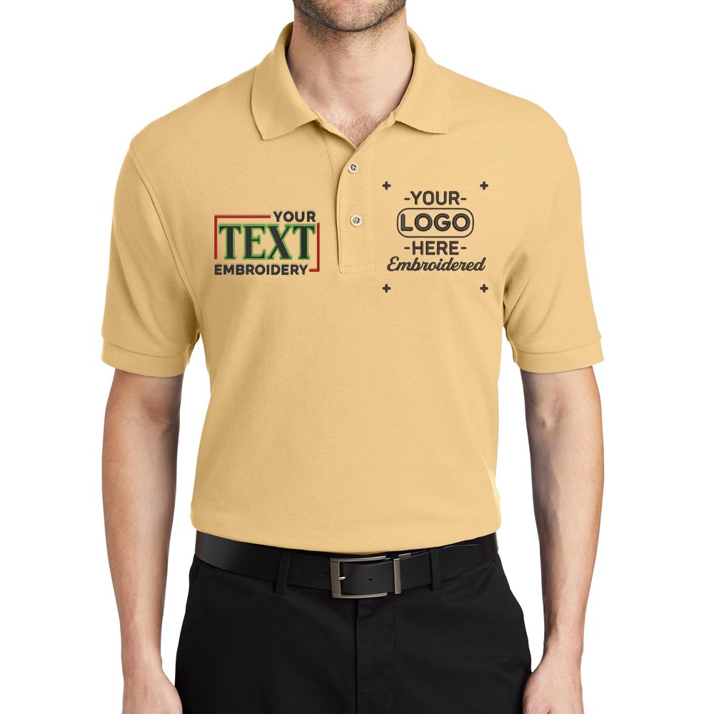 Custom Embroidered Polo Shirts for Men Personalized Embroidery Text Logo Name Company Banana