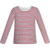 Girls Tee Red Wine Stripe T-Shirt Size 4-5 view 1