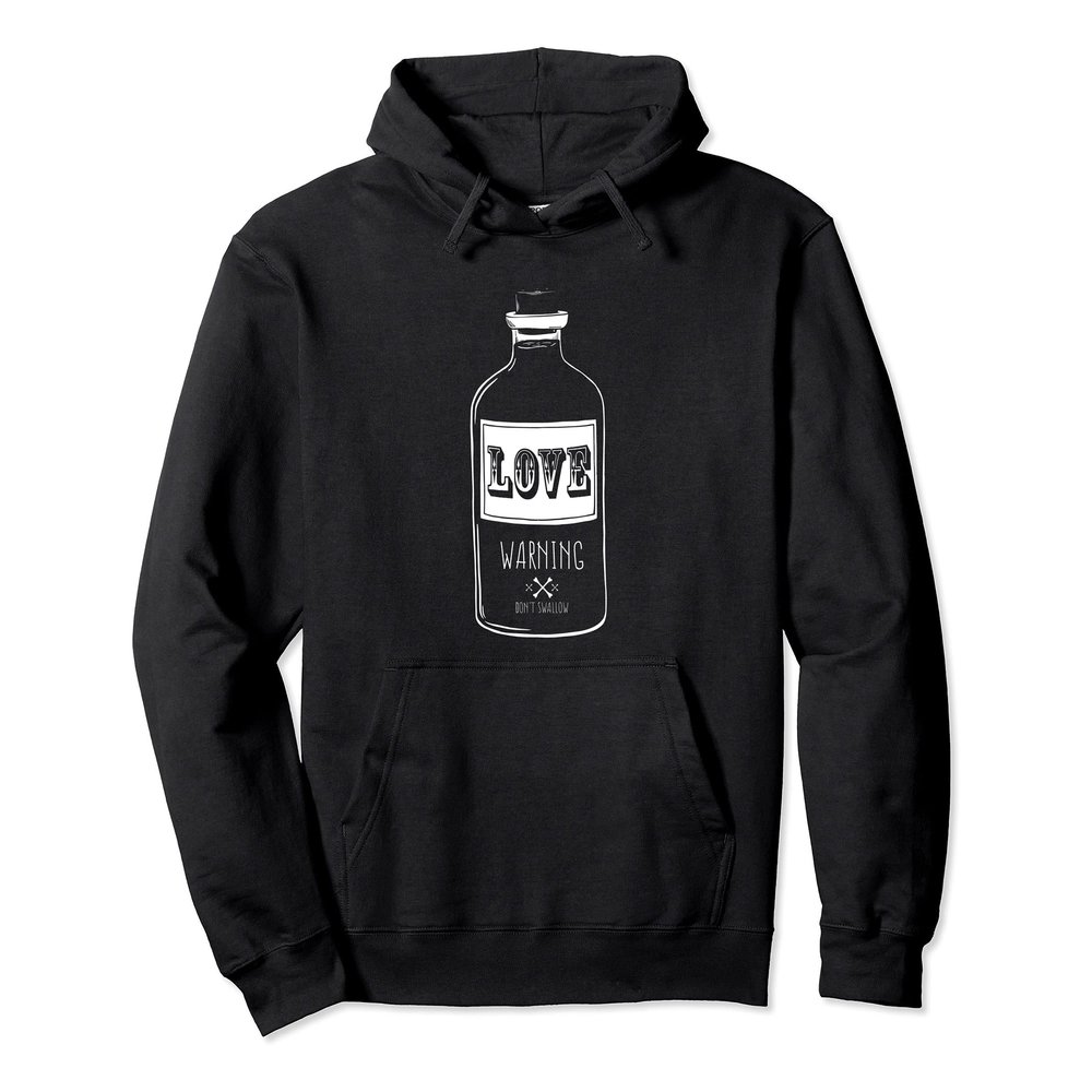 Love Warning Don't Swallow Aesthetic Soft Grunge Punk Goth Pullover Hoodie