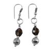 Silvesto India Smoky Quartz 9x7mm Stone Handmade Jewelry Manufacturer 925 Silver Plated Everyday Wear Jaipur Rajasthan India Dangle Earring view 1