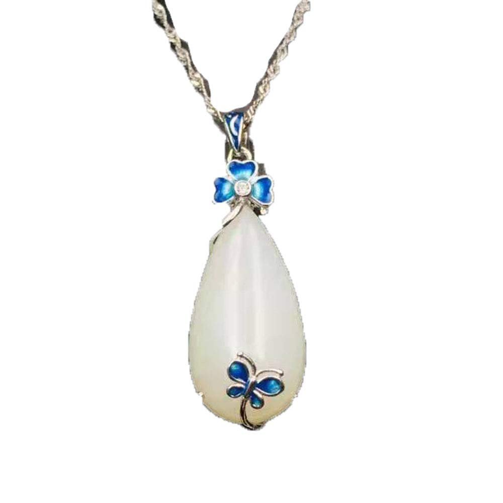 Hotan Jade White Jade Pendant 925 Silver Men and Women Jewelry