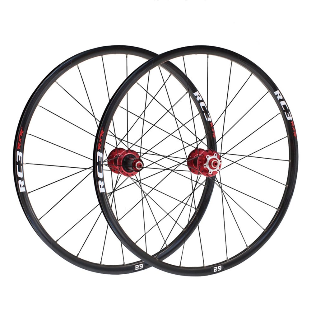 Bicycle Wheelset 26"/27.5"/29" Bikes Double Wall Rims Carbon Hub Sealed Bearing Bike Wheels Disc Brake QR 11 Speed 24H (Size : Black_26")