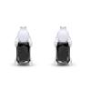 1/2 Ct Princess Black Natural Diamond Solitaire Stud Earrings For Men Women 14K White Gold Post Clutch & Sterling Silver (0.50 Carat) view 2