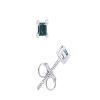 1/5 Ct Princess Cut Blue Natural Diamond Solitaire Stud Earrings For Women Men 14k White Gold Post Clutch & Sterling Silver (0.20 Carat) view 1